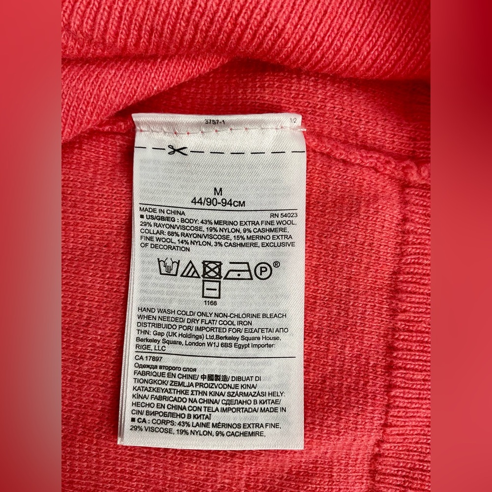 Banana Republic Women's Coral wool and cashmere Crew Neck Sweater - Picture 4 of 6